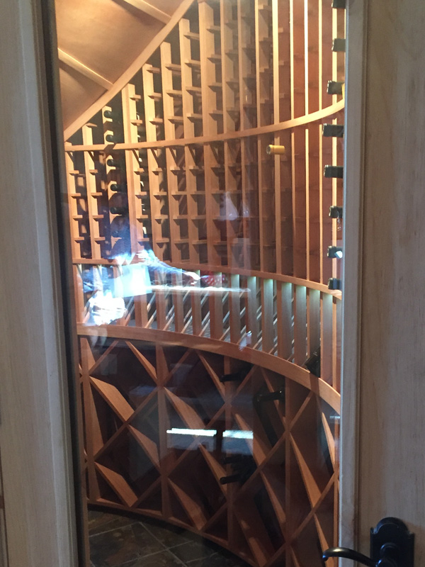 wood marble wine cellar